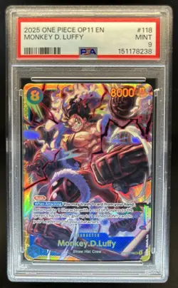 2025 One Piece Monkey.D.Luffy Secret Rare Alternative Art #OP11-118 PSA 9 - Image 1