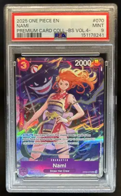 2025 One Piece Best Selection Vol.4 Nami Rare #OP09-070 PSA 9 - Image 1