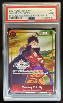 2024 One Piece Monkey D. Luffy Promos Regional Pack V2 #P-001 PSA 9 - Image 1