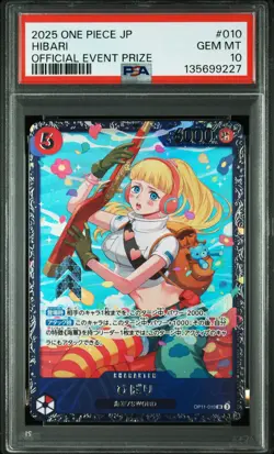 2025 ONE PIECE JAPANESE PROMOS OFFICIAL EVENT PRIZE #010 HIBARI PSA 10 - Image 1