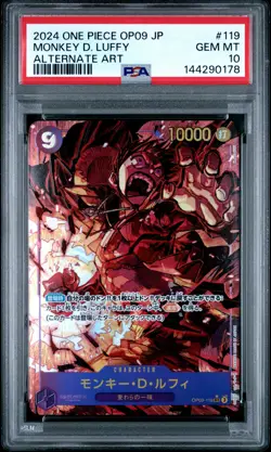 2024 ONE PIECE JPN EMPERORS IN THE NEW WORLD ALT ART #119 MONKEY D. LUFFY PSA 10 - Image 1