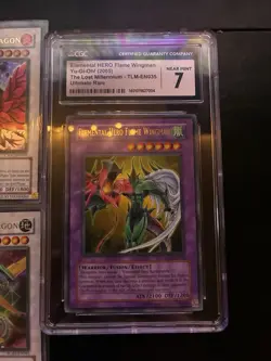 Konami Yu-Gi-Oh! Card Lot CGC 7 Flame Wingman and First Edition Signer Dragons - Image 4