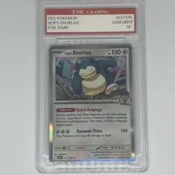 HOP'S SNORLAX HOLO FOIL 2025 Pokemon RARE #117/159 Card GRADED 10 MINT - Image 1