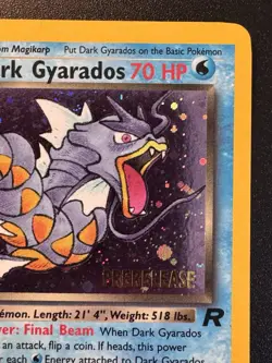 Prerelease Dark Gyarados 8/82 Team Rocket Pokemon Card Stamped Holo Foil Rare MP - Image 4