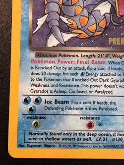 Prerelease Dark Gyarados 8/82 Team Rocket Pokemon Card Stamped Holo Foil Rare MP - Image 5