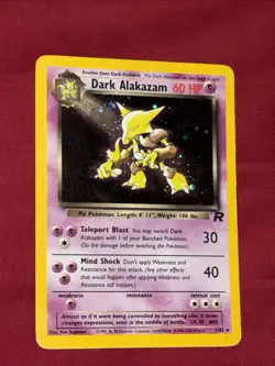 Pokemon Dark Alakazam 1/82 Team Rocket Holo Rare 2000 WOTC 60 HP Vintage Card - Image 1