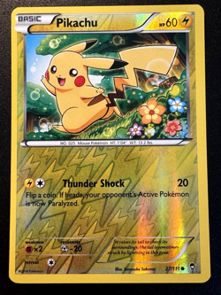 Pikachu 27/111 XY Furious Fists Pokemon Card Reverse Holo Foil Rare LP - Image 1