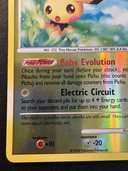 Pichu 45/100 D&P Stormfront Pokemon Card Reverse Holo Foil Rare LP - Image 5