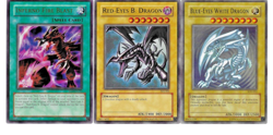 Yu-Gi-Oh 3 Card Lot of UR Cards Blue Eyes White Dragon, Red Eyes Black Dragon +1 - Image 1