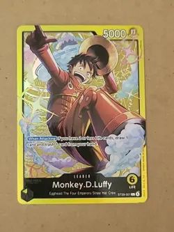Monkey.D.Luffy ST29-001 ONE PIECE Tcg Card Game NM Yellow Leader - Image 1