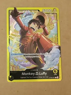 Monkey.D.Luffy ST29-001 ONE PIECE Tcg Card Game NM Yellow Leader - Image 3