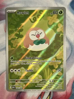 Rowlet 090/088 Illustration Rare Full Art Me03 Perfect Order Pokemon Card NM+ - Image 1