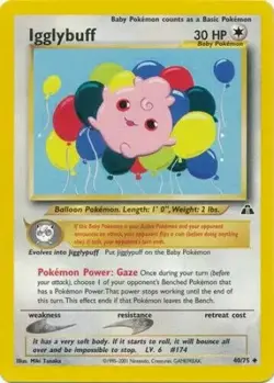 Igglybuff 40/75 Neo Discovery Pokemon Card MP - Image 1