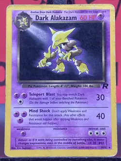Dark Alakazam 18/82 Non Holo Rare Pokemon Card Vintage Team Rocket HP - Image 3