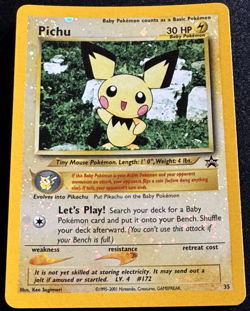 Pichu Promo 35 WoTC Black Star Promo Pokemon Card Holo Foil Rare Near Mint - Image 1