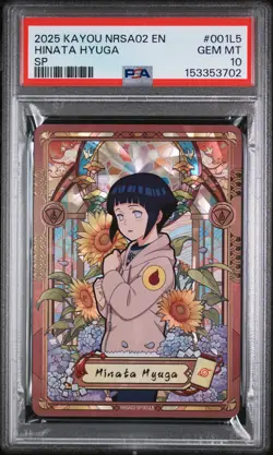 2025 KAYOU NARUTO SMRITI COLLECTIBLE CARD #001L5 HINATA HYUGA PSA 10 - Image 1