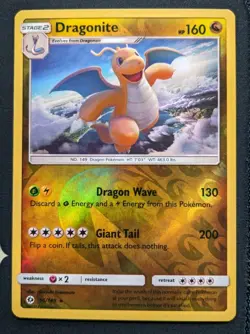 Dragonite 96/149 Pokemon Card Reverse Holo Rare Sun Moon Base Pokemon TCG NM - Image 1