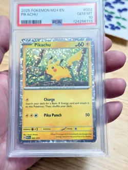 PSA 10 English 2025 Pikachu Holofoil Pokemon Card PROMO M24 McDonald's 002/015 - Image 1
