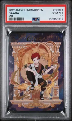 2025 KAYOU NARUTO SMRITI COLLECTIBLE CARD NRSA02 #003L4 GAARA PSA 10 - Image 1