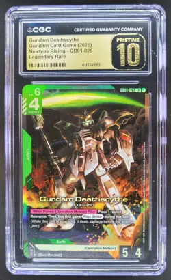 2025 GUNDAM CARD GAME GUNDAM DEATHSCYTHE LEGENDARY RARE CGC 10 PRISTINE TL3 - Image 1
