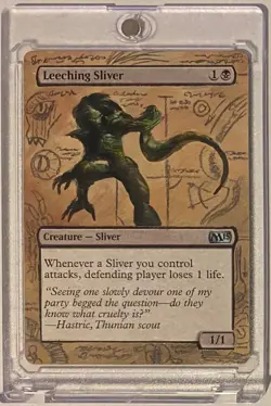 LEECHING SLIVER (M15) MTG Magic SCHEMATIC Hand Painted Altered Extended Art - Image 1