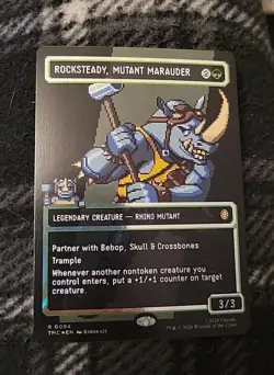 MTG Rocksteady Mutant Marauder BORDERLESS FOIL NM/M Teenage Mutant Ninja Turtles - Image 2