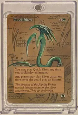 QUICK SLIVER (LGN) MTG Magic SCHEMATIC Hand Painted Altered Extended Art - Image 1