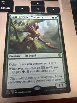 Leaf-Crowned Visionary Dominaria United Regular Mtg - Image 1