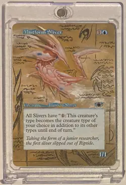 MISTFORM SLIVER (LGN) MTG Magic SCHEMATIC Hand Painted Altered Extended Art - Image 1