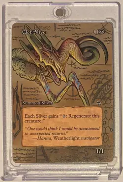 CLOT SLIVER (TMP) MTG Magic SCHEMATIC Hand Painted Altered Extended Art - Image 1