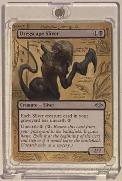 DREGSCAPE SLIVER (MH1) MTG Magic SCHEMATIC Hand Painted Altered Extended Art - Image 1