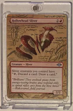 HOLLOWHEAD SLIVER (MH1) MTG Magic SCHEMATIC Hand Painted Altered Extended Art - Image 1