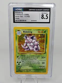 Nidoking 011/102 Base Set Holo Pokemon CGC 8.5 Mint - Image 1