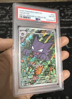 2025 POKEMON MEP EN-ME BLACK STAR PROMO #027 HAUNTER PSA 8 - Image 1