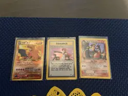 Pokemon TCG Team Rocket Charizard, Dark Charizard, Rocket's Trap Holo 3 Card Lot - Image 1