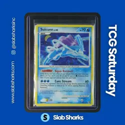 2007 POKEMON D&P SECRET WONDERS COLL TIN PROMO #19/132 SUICUNE CRACKED ICE HOLO - Image 1