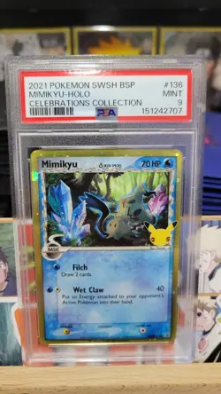Mimikyu Celebrations #136 Delta Species SWSH136 BSP 2021 Pokemon PSA 9 - Image 1