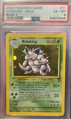 Pokemon TCG Nidoking Base Set 11/102 Holo Unlimited Holo Rare PSA - Image 1