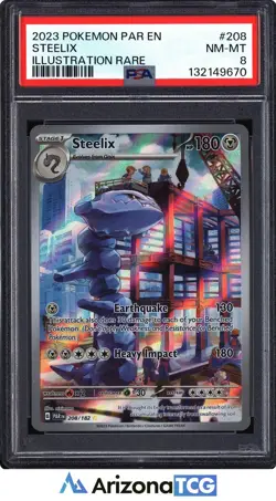 Pokemon 2023 Steelix 208/182 Full Art Illustration Rare Paradox Rift PSA 8 - Image 1