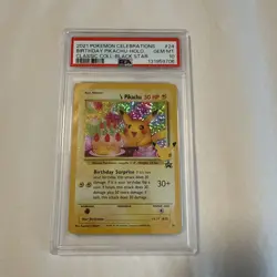 2021 Pokemon Celebrations Birthday Pikachu Holo Black Star PSA 10 GEM MINT - Image 3
