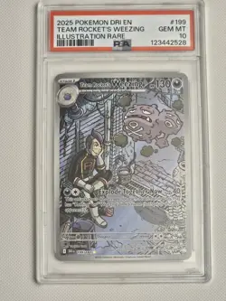 2025 POKEMON DESTINED RIVALS ILLUSTRATION RARE #199 TEAM ROCKET'S WEEZING PSA 10 - Image 1