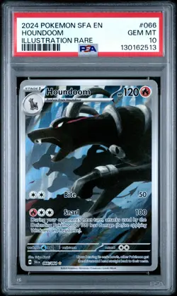 2024 POKEMON SFA EN-SHROUDED FABLE ILLUSTRATION RARE #066 HOUNDOOM PSA 10 - Image 1