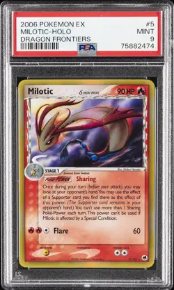2006 POKEMON EX DRAGON FRONTIERS #5 MILOTIC-HOLO PSA 9 - Image 1