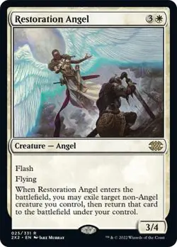 Restoration Angel DOUBLE MASTERS MTG MAGIC CREATURE ANGEL RARE - Image 1