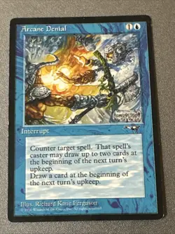 Arcane Denial MTG X1 Alliances LP Condition See Pics Front Back - Image 1