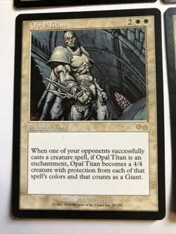 Opal Titan X4 Urza’s Saga Ex Condition See Pics Front Back MTG - Image 5