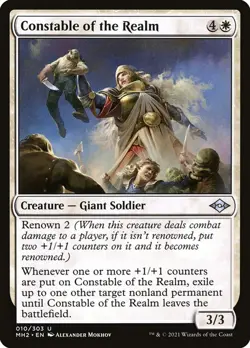 Constable of the Realm 10 MH2 Foil White Giant Soldier Renown 2021 Mokhov MTG EN - Image 1