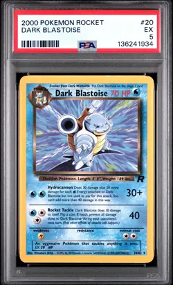 2000 POKEMON ROCKET #20 DARK BLASTOISE PSA 5 - Image 1