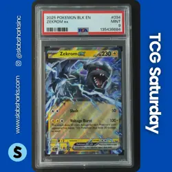 2025 POKEMON BLACK BOLT #034/086 ZEKROM EX DOUBLE RARE PSA 9 - Image 1