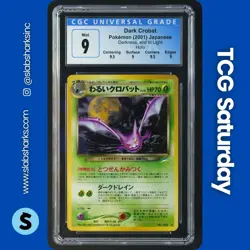 2001 POKEMON JP NEO DARKNESS AND TO LIGHT #169 DARK CROBAT HOLO RARE CGC 9 - Image 1